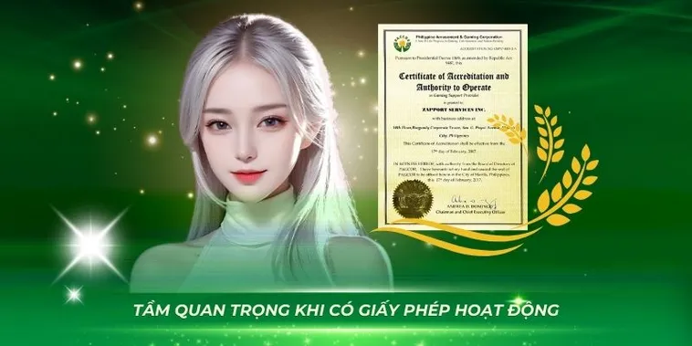 Giấy phép cho phép hoạt động từ những tổ chưc uy tín hàng đầu.